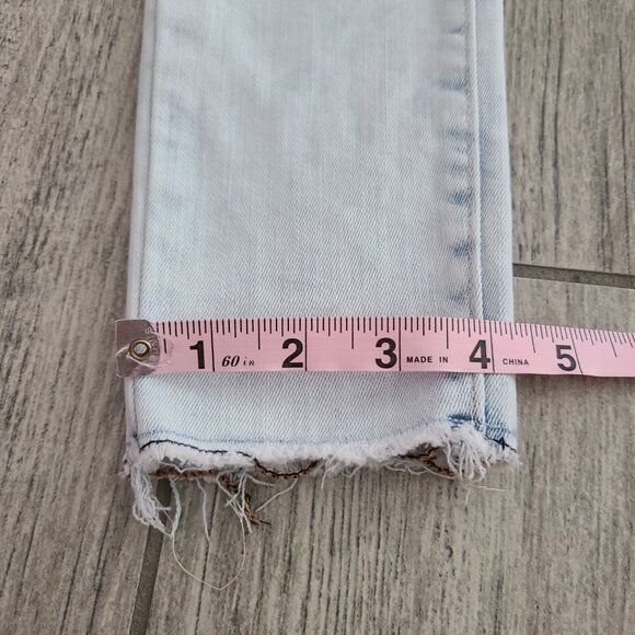 Mila Rose Light Wash Skinny Jeans with Raw Hem – Girls Size 8 - Picture 5 of 9